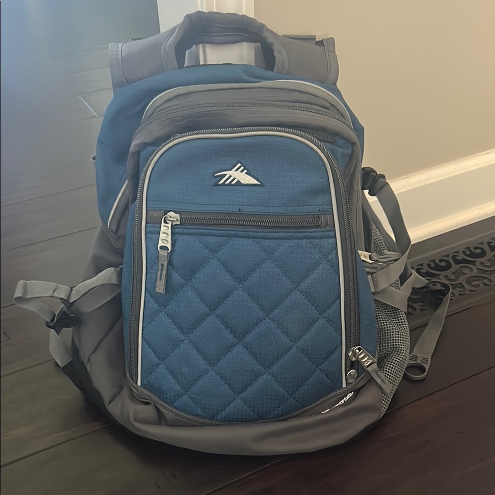High Sierra Navy Blue and Charcoal Backpack